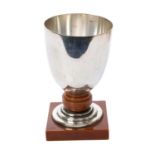 An Art Deco Elkington silver plated and bakelite trophy vase