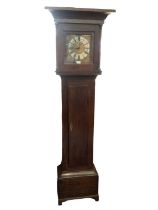 Early 18th century longcase clock by Wm. Green of Milton, 30 hour movement, with square dial, weight