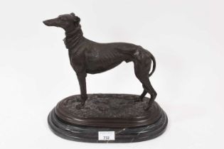 Manner of Mene: Bronze study of a greyhound