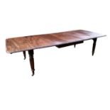 Early Victorian mahogany extending dining table