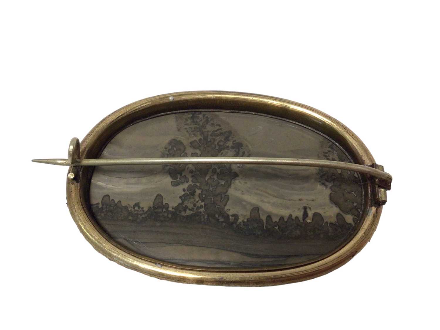 19th century landscape agate brooch - Image 2 of 2