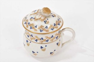 Paris porcelain custard cup and cover, circa 1870