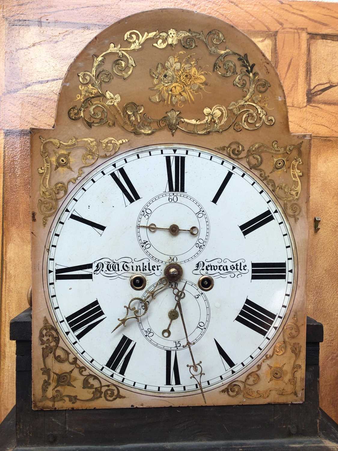 Tinkler, Newcastle, George III satinwood longcase clock - Image 7 of 9