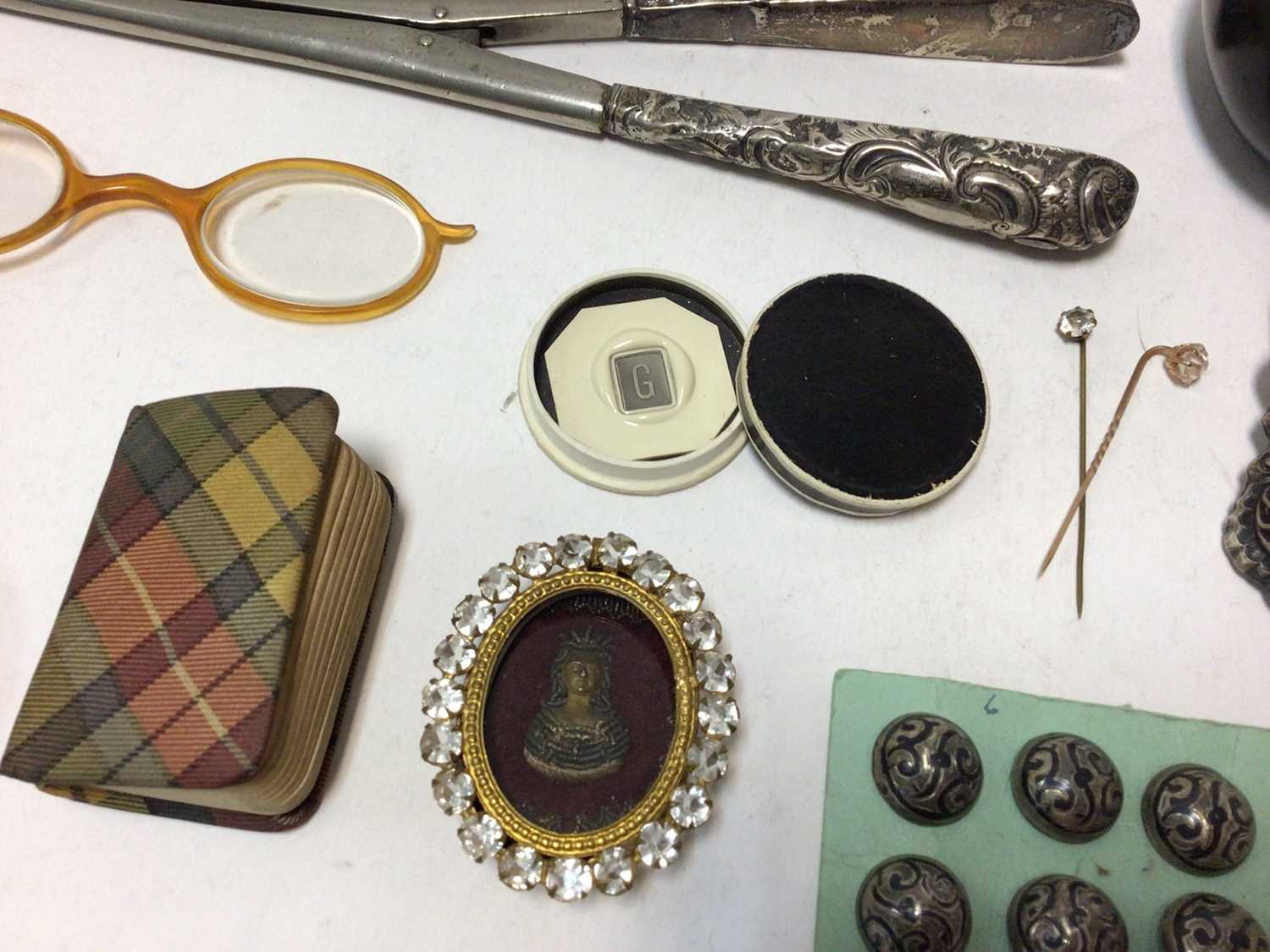 19th century paste buckles, silhouettes, book slide and sundries - Image 5 of 8