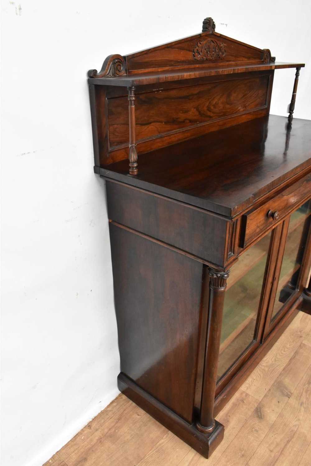 Regency rosewood glass doored chiffonier - Image 8 of 9