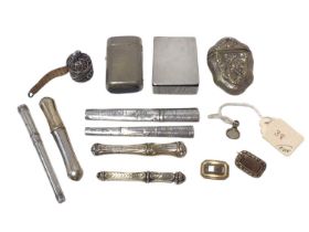 Vertu items and bijouterie including sterling silver vesta case