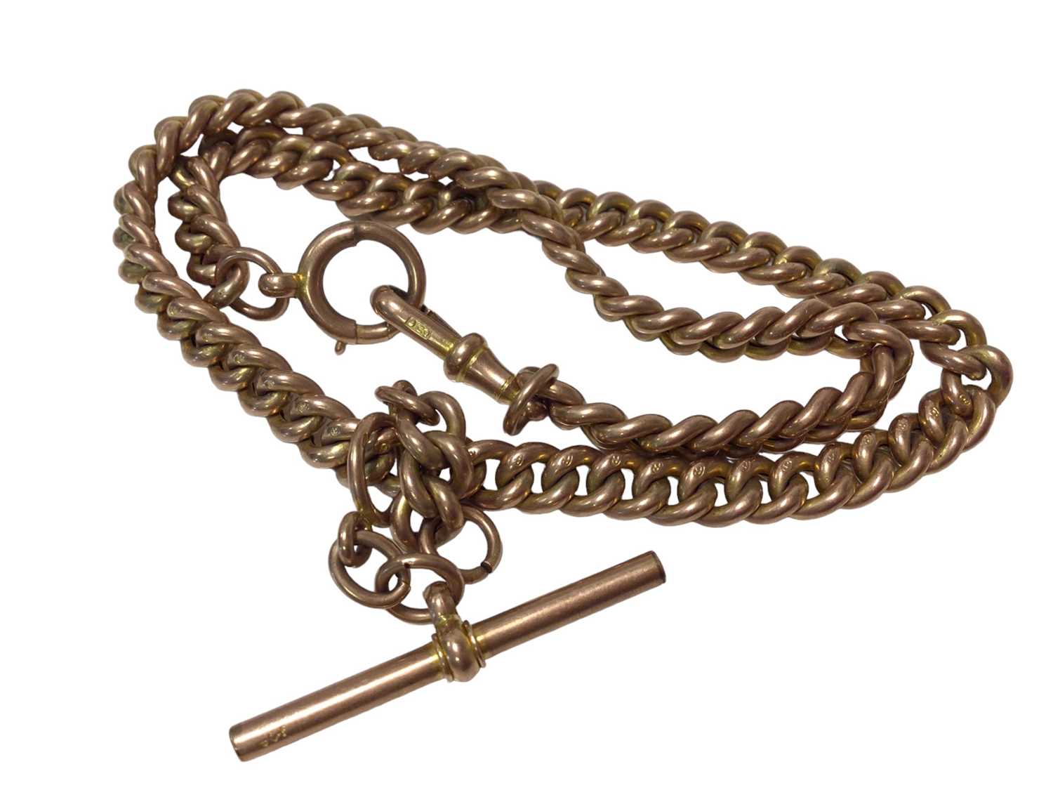 9ct gold fob watch chain - Image 2 of 2