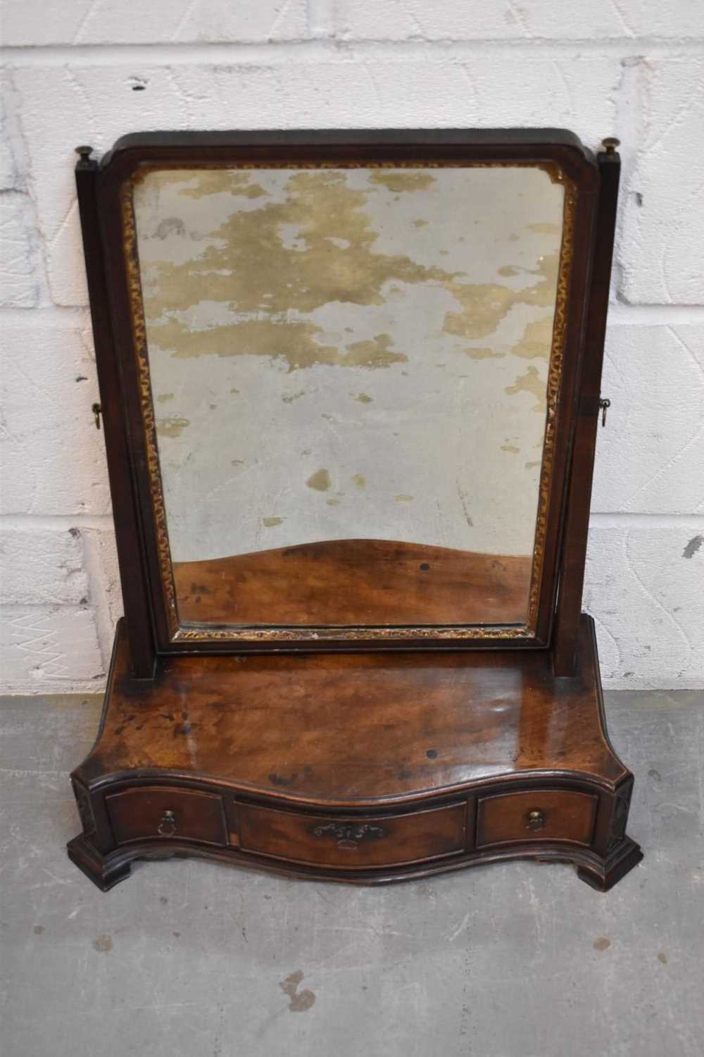 George II Chippendale mahogany toilet mirror