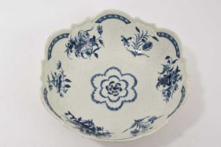 Worcester blue printed junket dish, circa 1775. Provenance; Godden Reference Collection