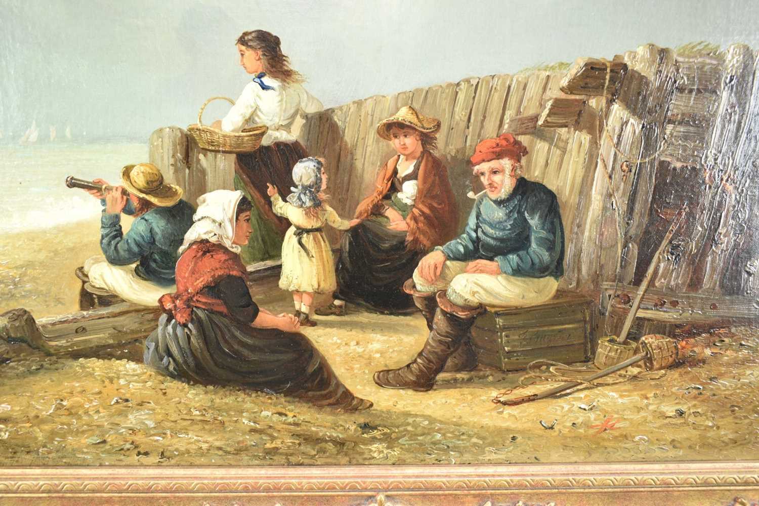 Thomas Smythe (1825-1906) oil on canvas - Family Group on a Beach, signed, 36cm x 53.5cm, in gilt fr - Bild 3 aus 8