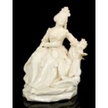 18th century porcelain figure of a seated lady