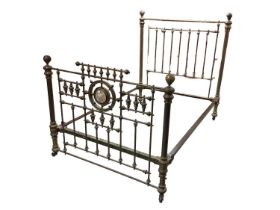 Ornate Victorian brass bedstead