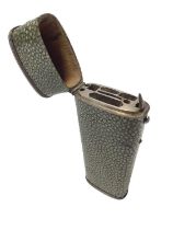 George III shagreen and silver mounted drawing instrument case
