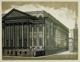 *Edward Bawden (1903-1989) signed limited edition artists proof linocut - The Mansion House, 33/75,