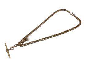 Edwardian 15ct rose gold curb link watch chain