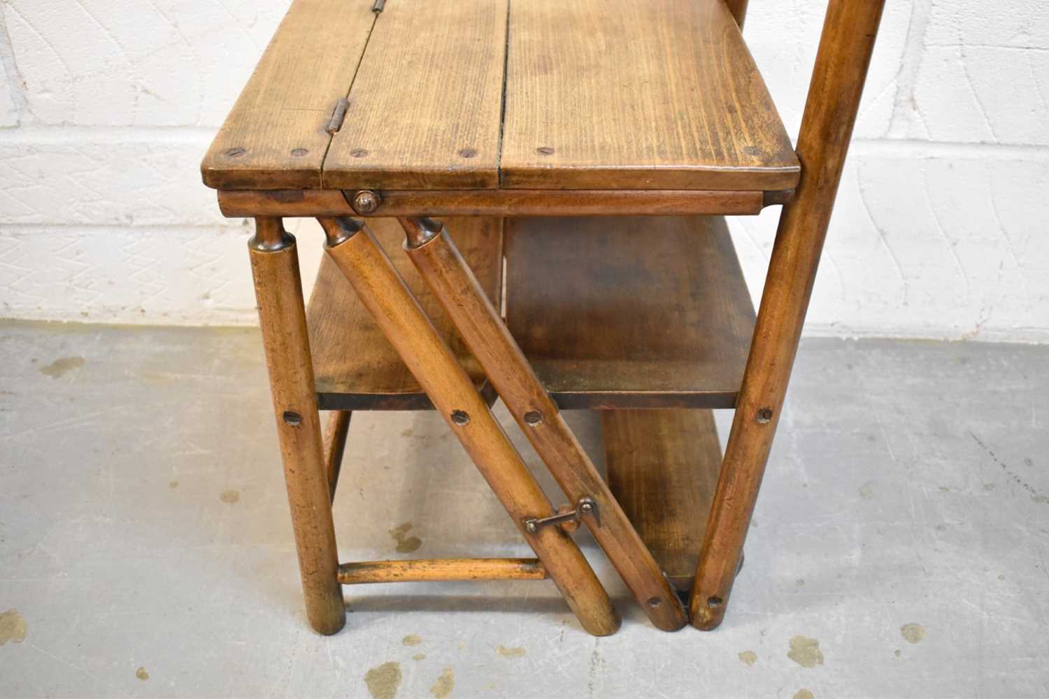 Victorian beech metamorphic library chair - Image 3 of 7