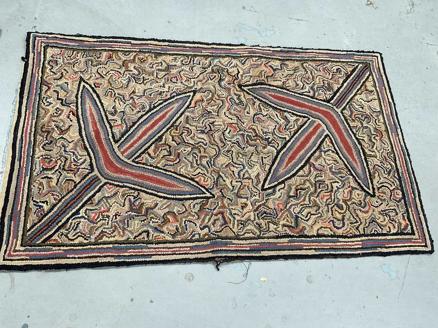 Omega style pair of hand woven rugs with abstract design, 132 x 82cm - Image 3 of 6