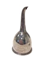 Silver plated wine funnel, with fluted body and detachable strainer