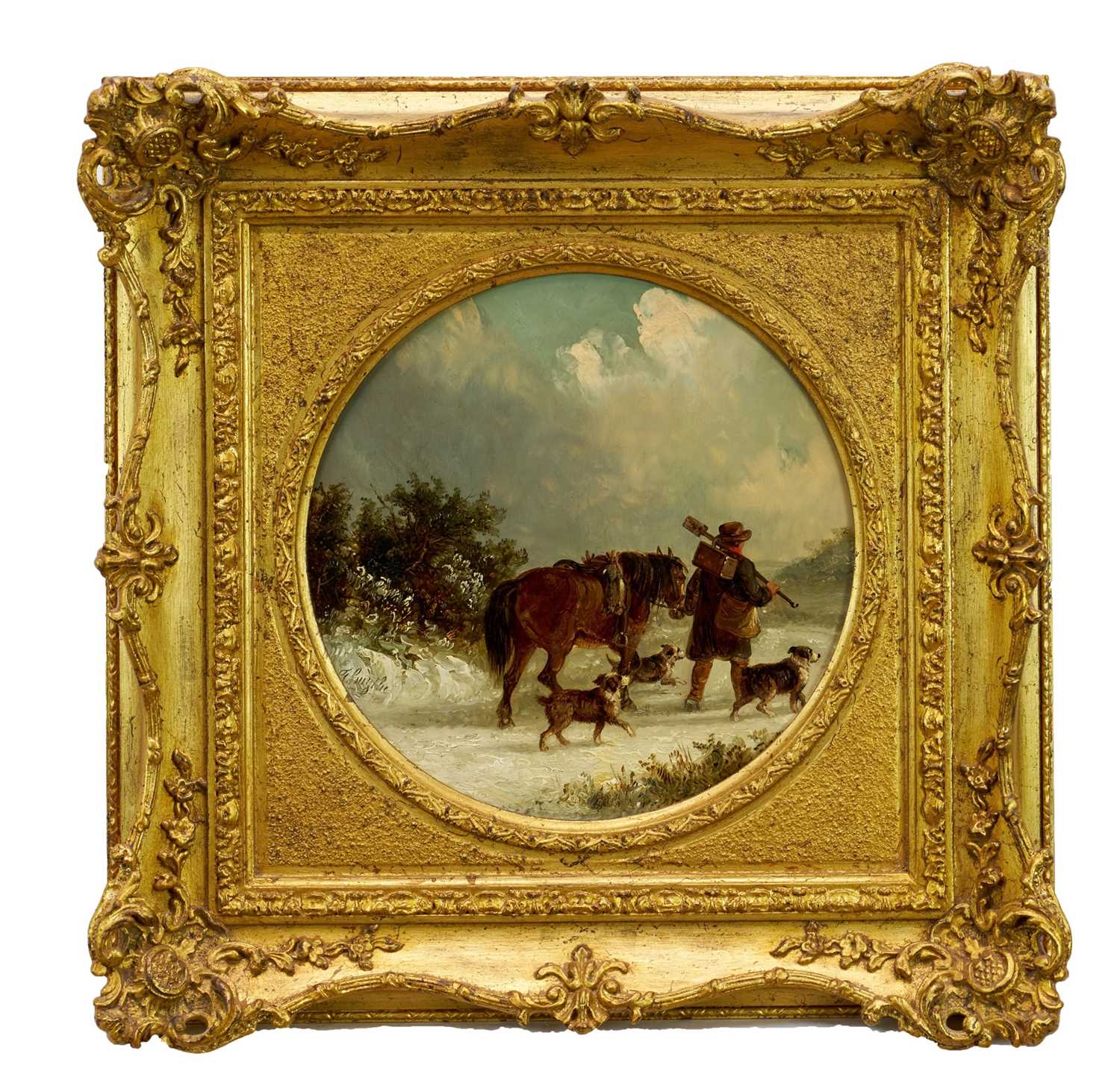 Thomas Smythe (1825-1906) pair of oils on canvas laid on panel - Snow Covered Landscapes, Homeward B