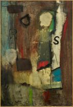 *Robert Sadler (1909-2001) oil on board, 'Sgraffito 1964' signed, 77cm x 52cm. Exhibited: Festival G