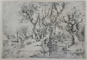 John Crome (1768-1821) soft ground etching - Bixley, plate size 16.5cm x 24cm, unframed