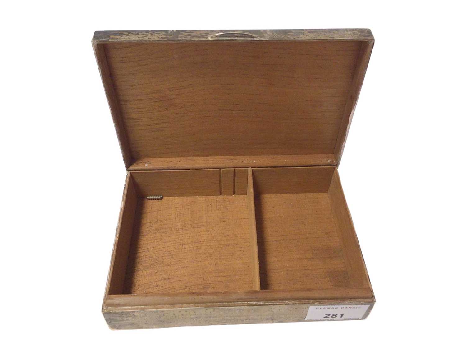 1940s silver cigarette box with presentation inscription - Image 2 of 4