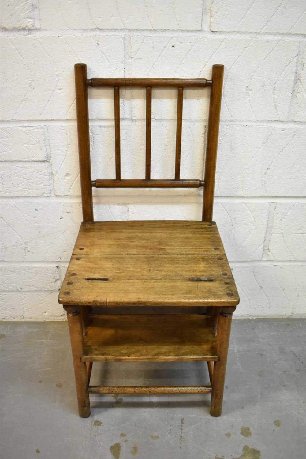Victorian beech metamorphic library chair - Image 2 of 7