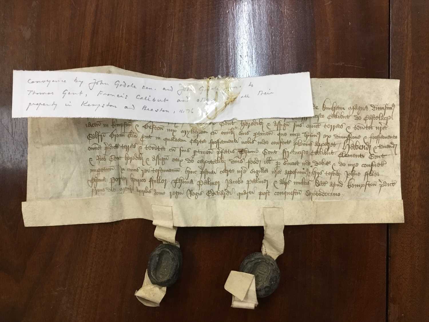 Of Norfolk interest: Good collection of early indentures on vellum and paper - Image 27 of 58