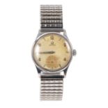 1950s Omega stainless steel wristwatch with manual-wind 266 calibre 17 jewel movement numbered 14210