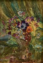 Amy Watt (1900-1956) oil on panel - Flowerpiece, signed, titled to label verso, 34 x 24cm, framed