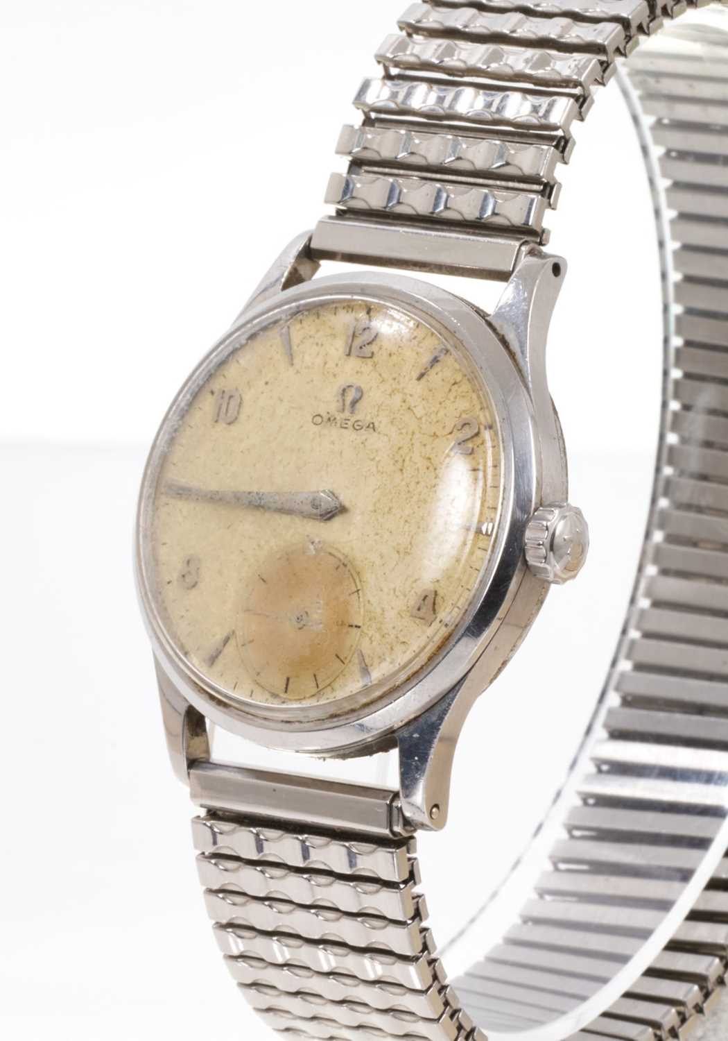 1950s Omega stainless steel wristwatch with manual-wind 266 calibre 17 jewel movement numbered 14210 - Image 2 of 4