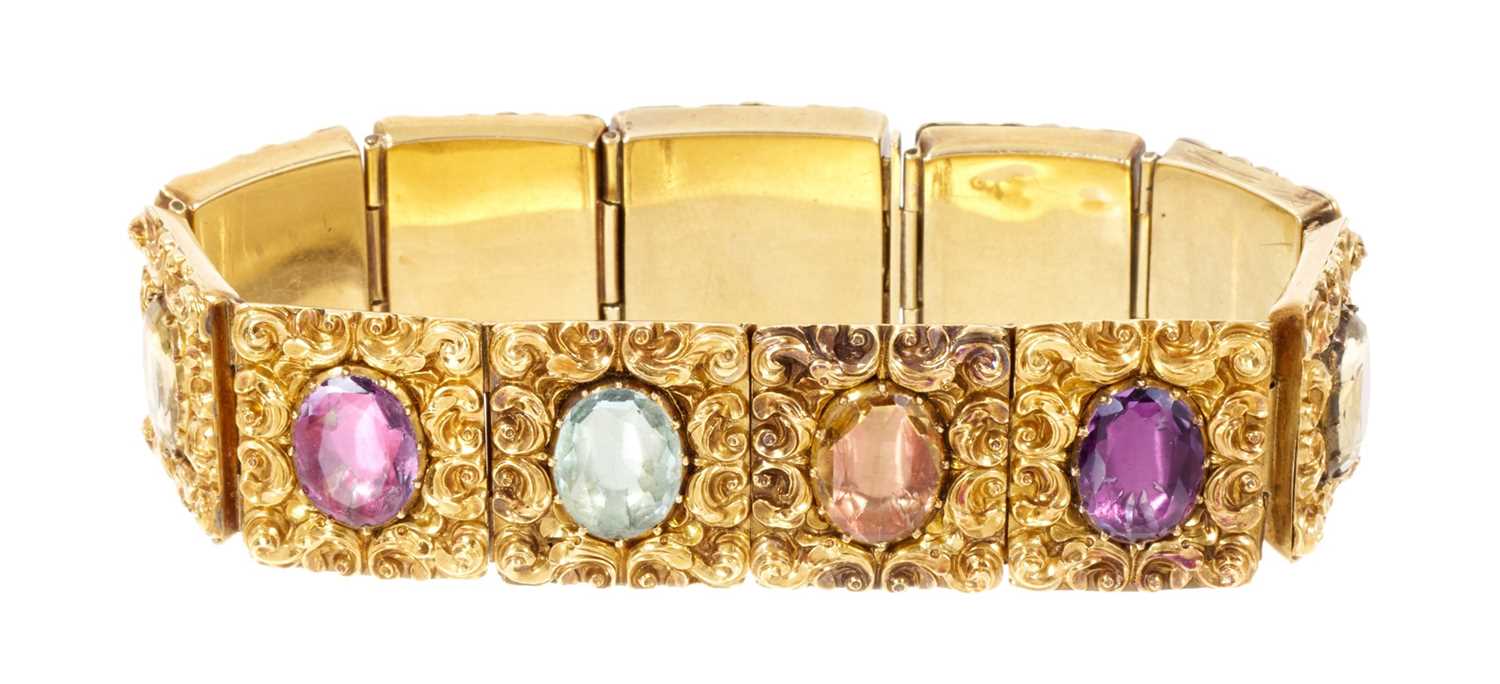 Regency/19th century gold and multi-gem set bracelet - Image 2 of 4