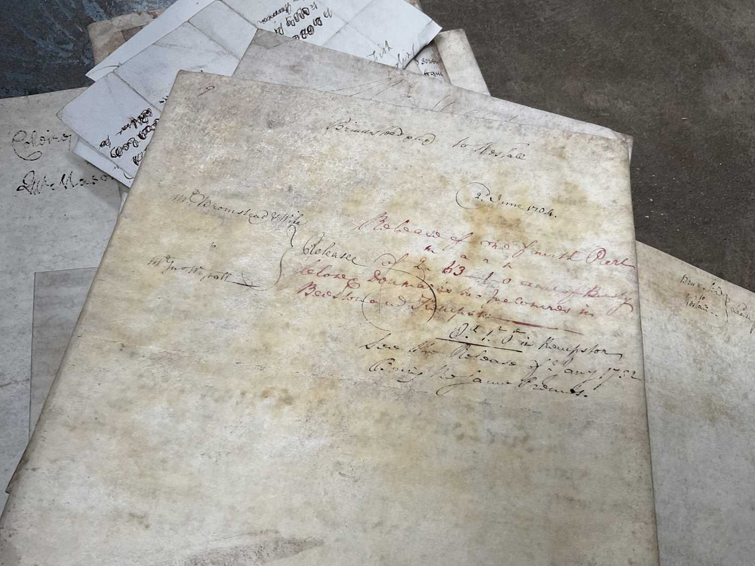 Large collection of indentures on vellum and paper, 17th century and later - Image 7 of 77