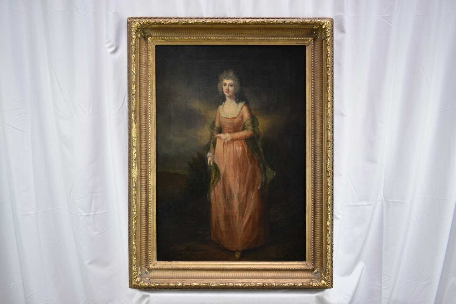 Follower of Thomas Gainsborough, 19th century, oil on canvas - portrait of an elegant lady, 69cm x 4 - Image 2 of 13