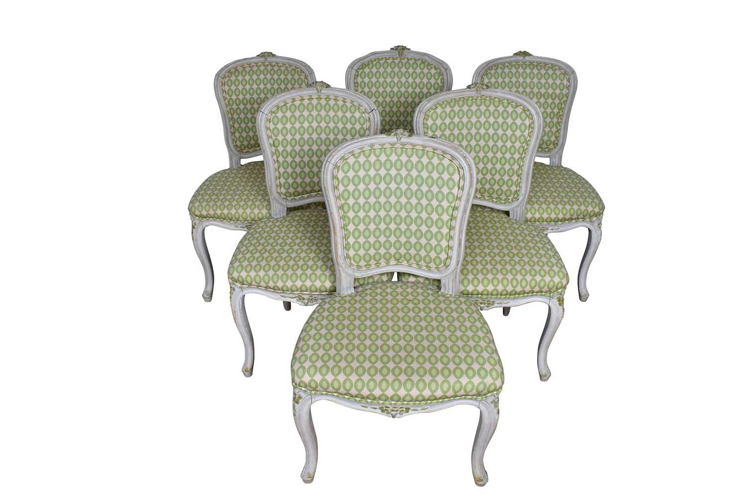 Set of six French style dining chairs