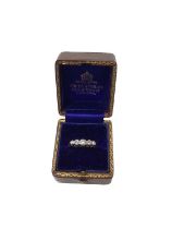 Edwardian diamond five sone ring