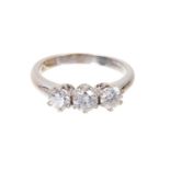 Diamond three stone ring