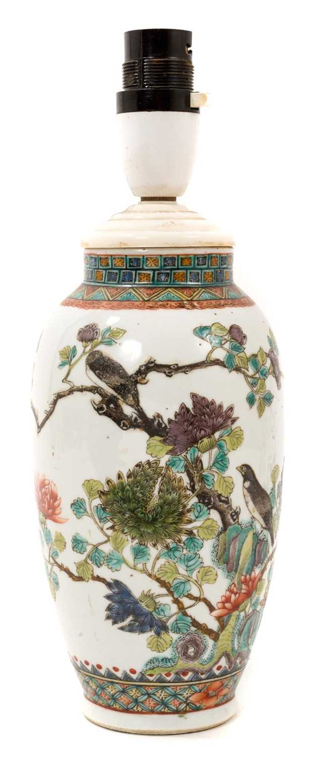 19th century Chinese vase converted to a lamp