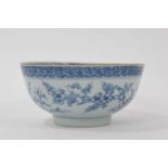 18th century Chinese export blue and white round bowl