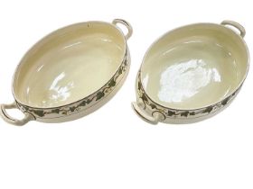 Pair of Wedgwood creamware oval two handled vegetable dishes