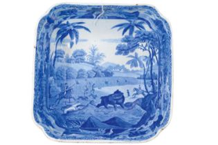 Spode blue printed salad bowl, from the Indian Sporting Series, circa 1820