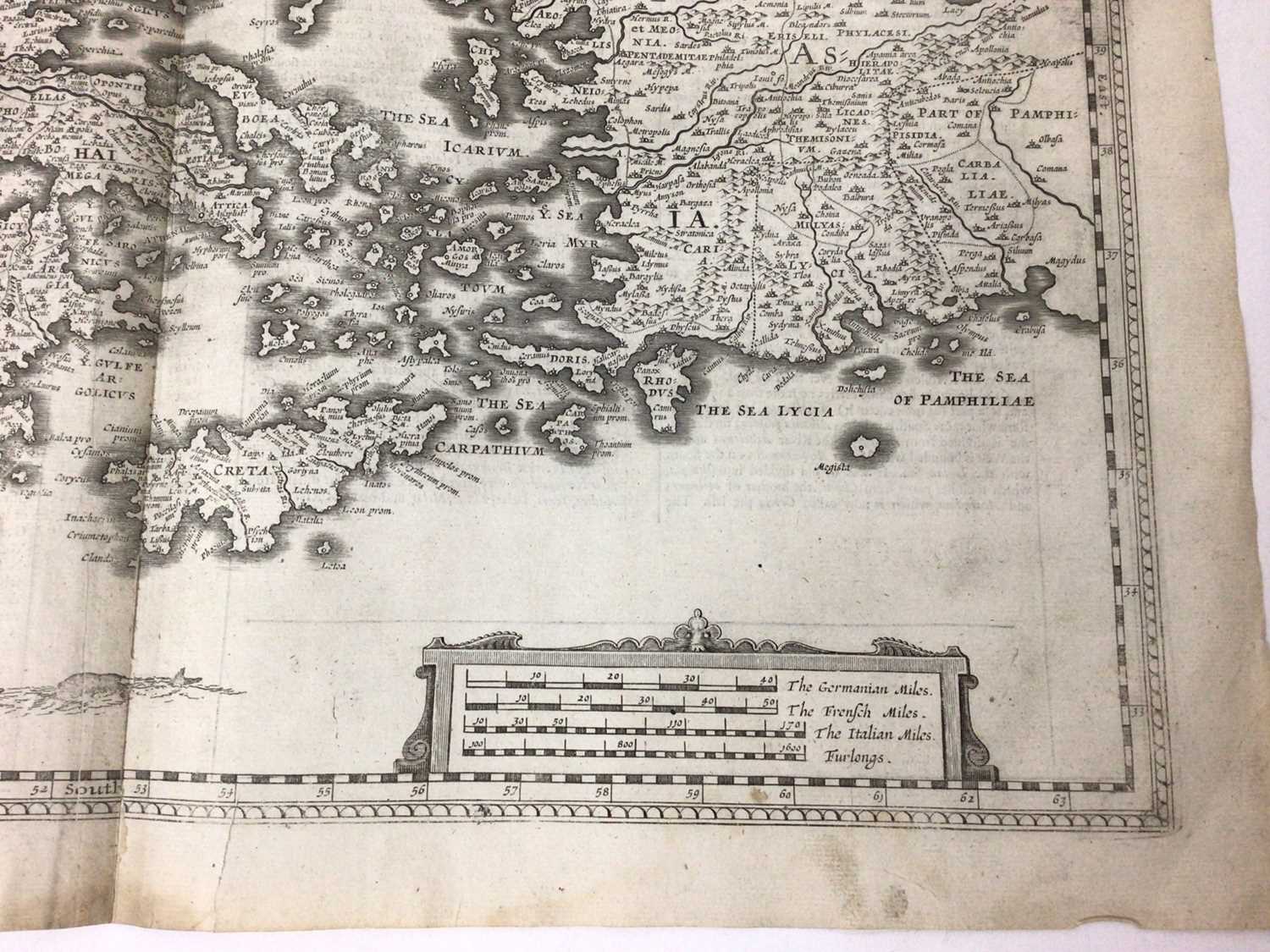 John Speed 17th century engraved map of Greece - Image 5 of 7