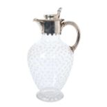 Victorian silver mounted glass claret jug