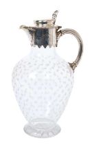 Victorian silver mounted glass claret jug