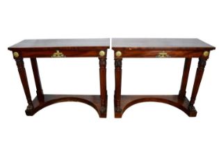 Pair of George IV mahogany console tables