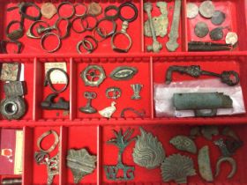 Antiquities including Roman seal box lids, Roman key, Roman rings, etc