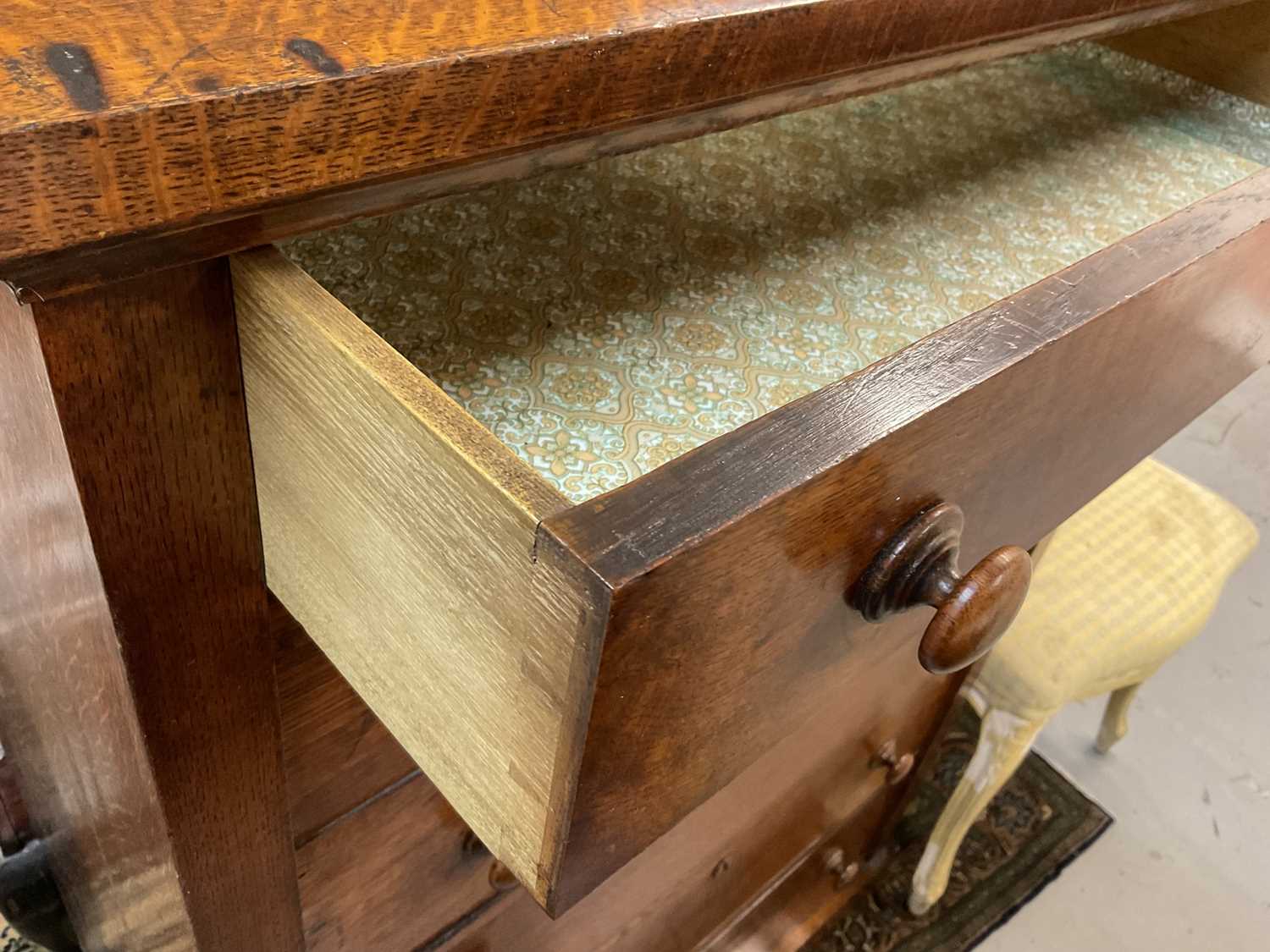 Early 19th century brown oak narrow secretaire chest - Image 2 of 6