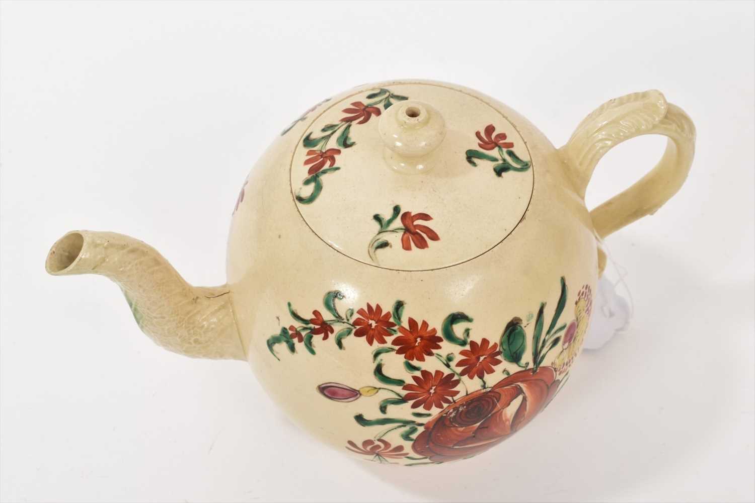 Creamware teapot and cover, circa 1770 - Image 3 of 5
