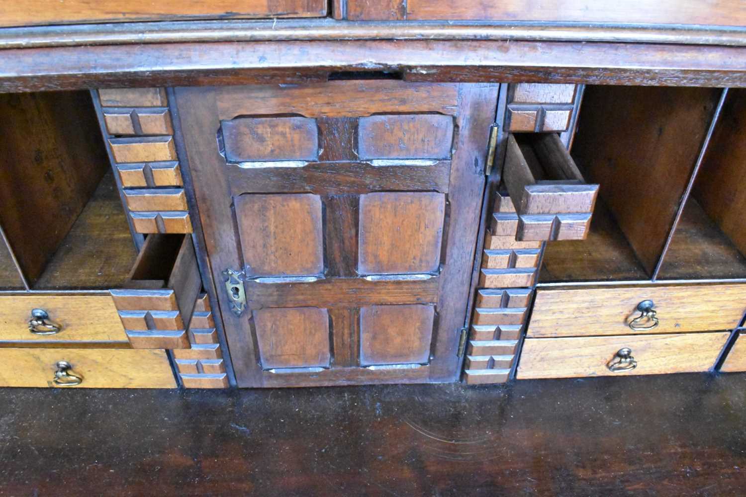 Unusual George III colonial hardwood bureau bookcase - Image 7 of 8