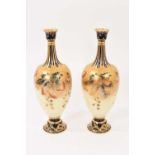 Pair of Royal Crown Derby Imari style vases, of baluster form, pattern 2553, 29.5cm high